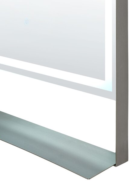 LED fürdőszobai tükör VALOUZE 61 cm 100 cm Polccal Ezüst