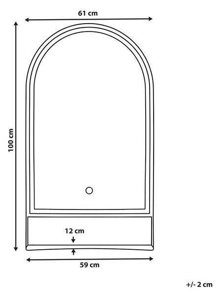 LED fürdőszobai tükör VALOUZE 61 cm 100 cm Polccal Ezüst