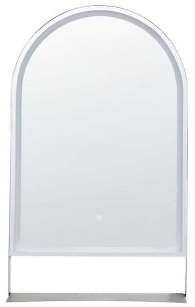 LED fürdőszobai tükör VALOUZE 61 cm 100 cm Polccal Ezüst