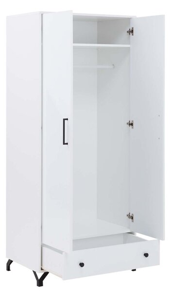 Anders gardróbszekrény 80 cm fiókkal - fehér