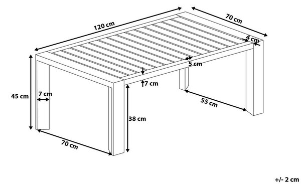 Kerti asztal CASTELLA 120 cm 70 cm Fém Tópszín