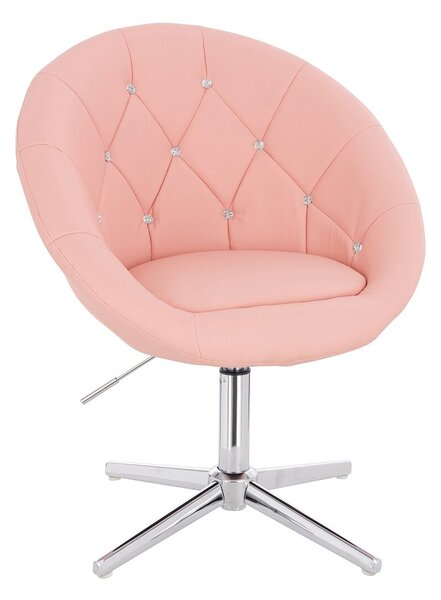 HC8516CCROSS Rózsaszín modern műbőr szék krómozott lábbal