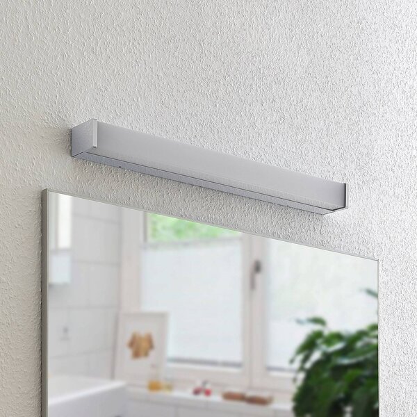 Lindby Klea LED-es fürdőszoba lámpa, 60 cm, króm, fém, IP44, Króm / ezüst, Fürdőszoba, Alumínium, Modern