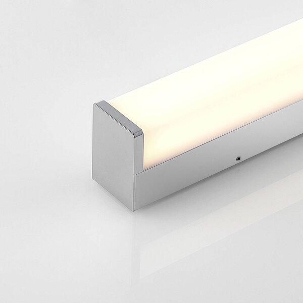 Lindby Klea LED-es fürdőszoba lámpa, 60 cm, króm, fém, IP44, Króm / ezüst, Fürdőszoba, Alumínium, Modern