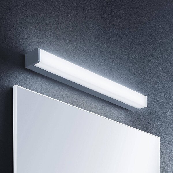Lindby Klea LED-es fürdőszoba lámpa, 60 cm, króm, fém, IP44, Króm / ezüst, Fürdőszoba, Alumínium, Modern