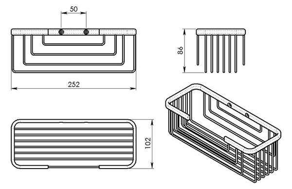 Gedy Gedy, SMART polc, 252x86x102mm, króm, 2419