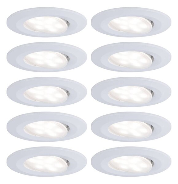 Paulmann Calla fehér, dimmelhető, forgatható, 4000 K, 9 cm, 10 darabos szett, dimmelhető, Fehér / opál, Fürdőszoba, Műanyag, Modern