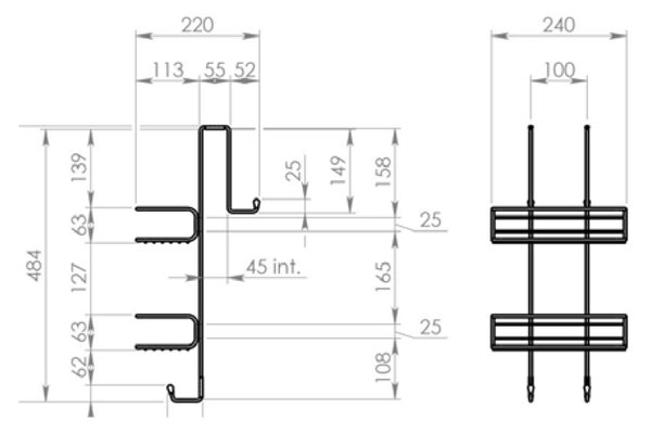 Gedy Gedy, CHROME LINE polc 240x490x220 mm, króm, 2485