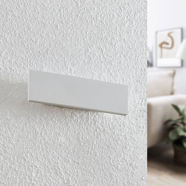 Lindby Ignazia LED fali lámpa, 28 cm, fehér, fém, fel/le, le, dimmelhető, Fehér / opál, Nappali / Étkező, fém, Modern