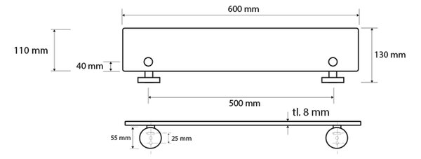 Sapho Sapho, X-ROUND üvegpolc 600x130mm, XR610
