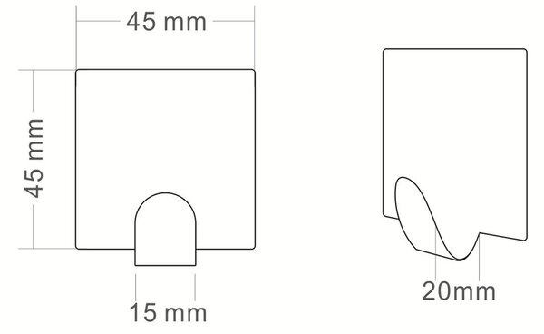 Sapho Sapho, Öntapadó akasztó, 4 db, matt fekete, 33201
