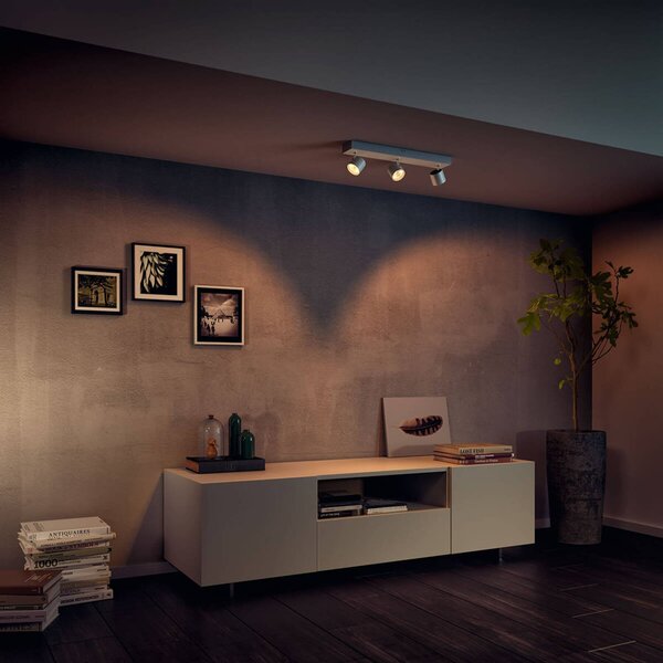 Philips Star LED-spot fehér 3-égő meleg fény, dimmelhető, Fehér / opál, Nappali / Étkező, fém, Modern