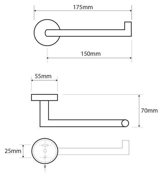 Sapho Sapho, X-STEEL WC-papír tartó fedél nélkül, szálcsiszolt rozsdamentes acél, XS700