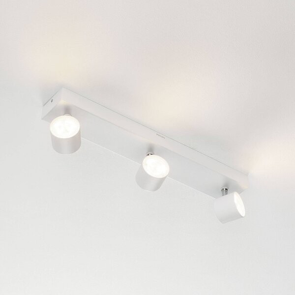 Philips Star LED-spot fehér 3-égő meleg fény, dimmelhető, Fehér / opál, Nappali / Étkező, fém, Modern