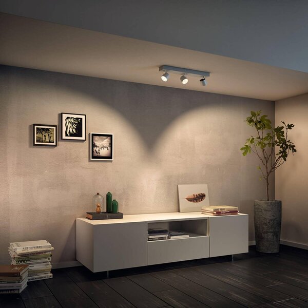 Philips Star LED-spot fehér 3-égő meleg fény, dimmelhető, Fehér / opál, Nappali / Étkező, fém, Modern