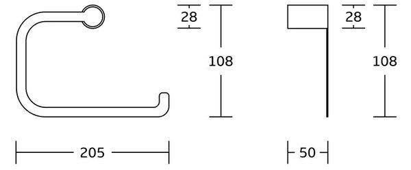 Mexen Base, törölközőtartó, króm, 70882321-00