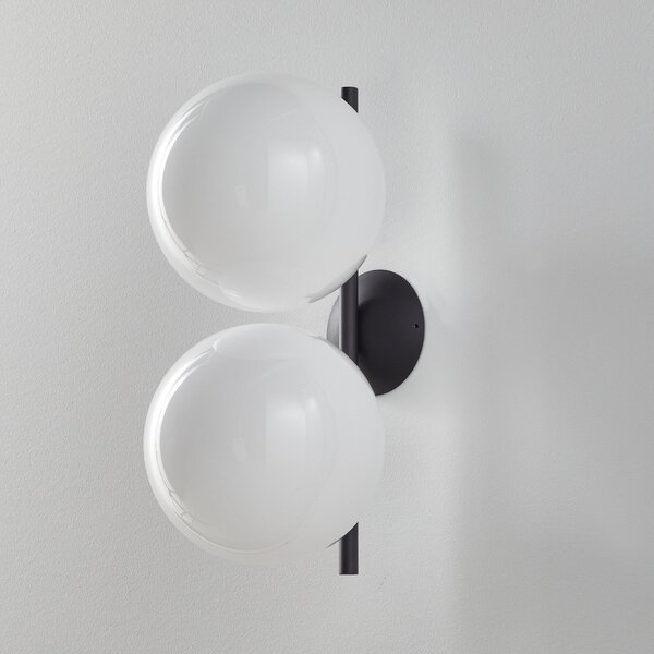 Fali Lámpa FLOS, IC C/W1 Double, dimmable, Fehér, Nappali, Üveg, Dizájn