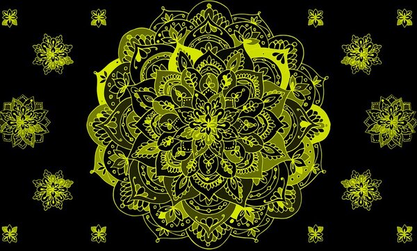 Tapéta sárga Mandala