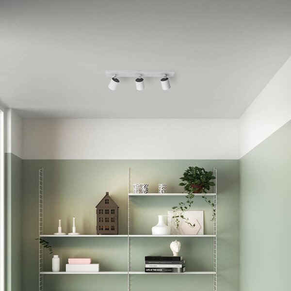 Philips Runner LED menny. spot fehér 3 égős, Fehér / opál, Nappali / Étkező, fém, Modern
