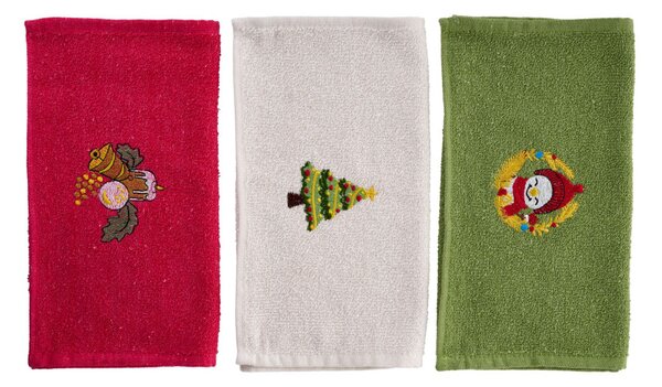Xmas 3 részes pamut kéztörlő szett 30 × 50 cm