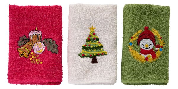 Xmas 3 részes pamut kéztörlő szett 30 × 50 cm