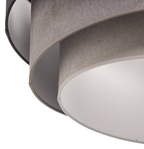 Duolla Mennyezeti lámpa Pastell Trio Ø 60 cm, 3 szürke árnyalatban, dimmelhető, Alu / szürke / cink, Nappali / Étkező, Textil / szövet / selyem, Fiatalos életstílus