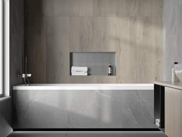 Mexen X-Wall-NR, csempe alá ágyazható polc gallér nélkül 60 x 30 cm, acél, 1911603010