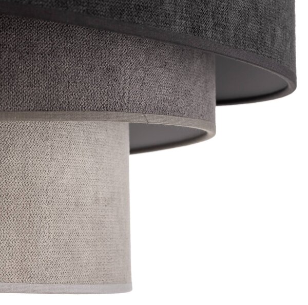 Duolla Mennyezeti lámpa Pastell Trio Ø 60 cm, 3 szürke árnyalatban, dimmelhető, Alu / szürke / cink, Nappali / Étkező, Textil / szövet / selyem, Fiatalos életstílus