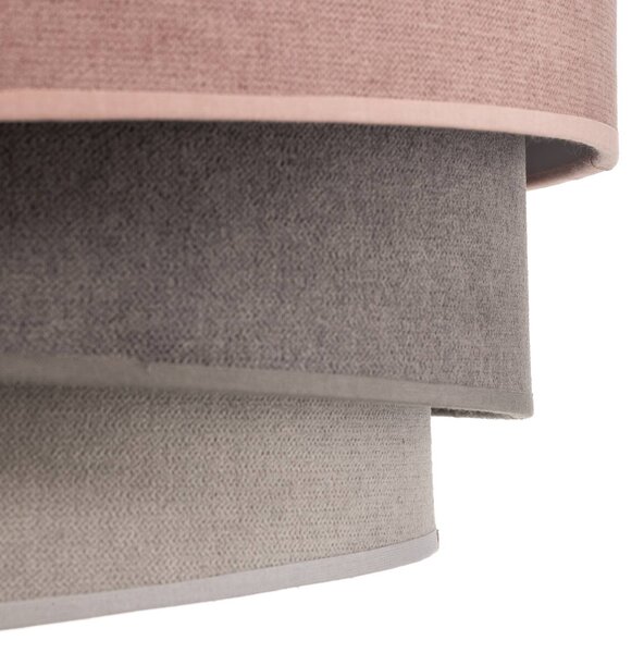 Duolla Mennyezeti lámpa Pastell Trio Ø 45cm rózsaszín/szürke/világosszürke, dimmelhető, Lila / pink / rózsaszín, Nappali / Étkező, Textil / szövet / selyem, Modern