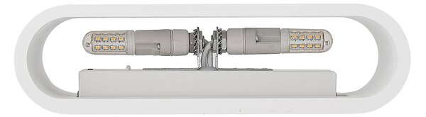 Lindby fali lámpa Mavora, lekerekített, 25 cm, fehér, vakolat, G9, dimmelhető, Fehér / opál, Nappali / Étkező, Gipsz / agyag, Modern