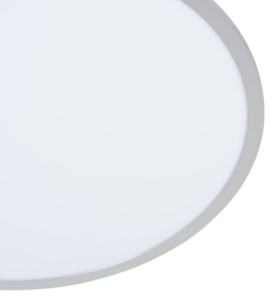 Lindby LED mennyezeti lámpa Narima, CCT, Ø 60 cm, ezüst, dimmelhető, Alu / szürke / cink, Konyha, Műanyag, Modern