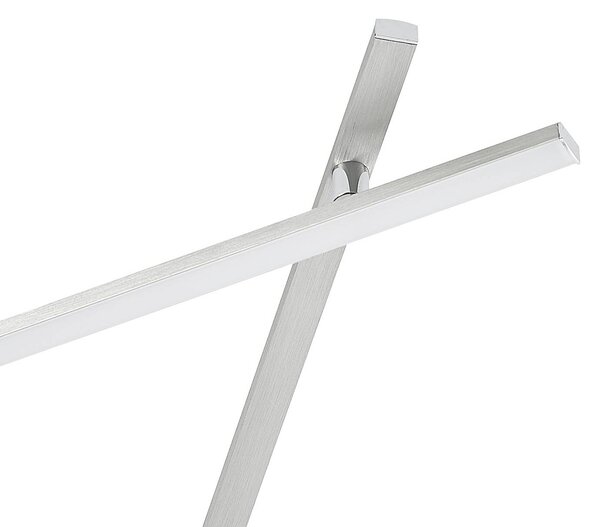 Lindby LED mennyezeti lámpa Kerem, 345 cm, nikkel színű, fém, dimmelhető, Alu / szürke / cink, Nappali / Étkező, fém, Modern