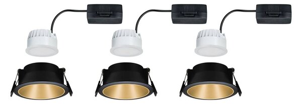 Paulmann Cole LED spotlámpa, arany-fekete, 3 darabos szett, dimmelhető, Sárgaréz / arany, Folyosó, Alumínium, Modern