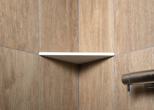 Sapho Sapho, ABELINE sarokpolc Rockstone 200x12x200mm, fehér matt, AE200-0101