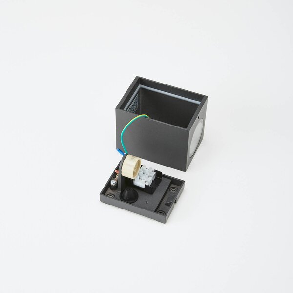 Lucande kültéri fali lámpa Xava, downlight, antracit, GU10, Fekete, Alumínium, Modern