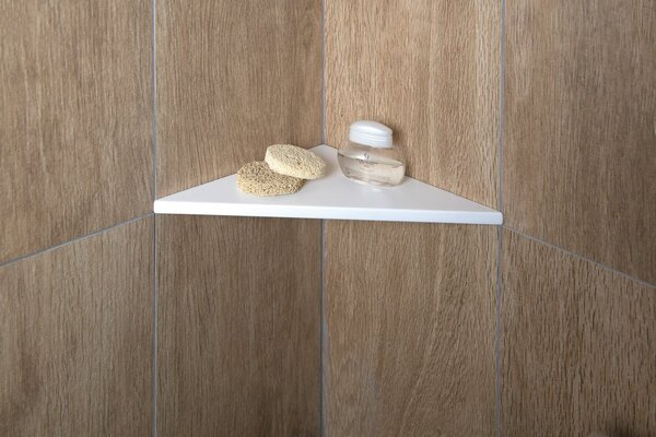 Sapho Sapho, ABELINE sarokpolc Rockstone 200x12x200mm, fehér matt, AE200-0101