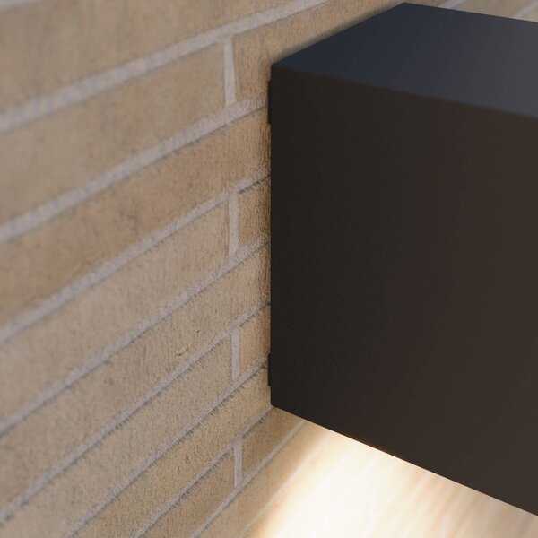Lucande kültéri fali lámpa Xava, downlight, antracit, GU10, Fekete, Alumínium, Modern