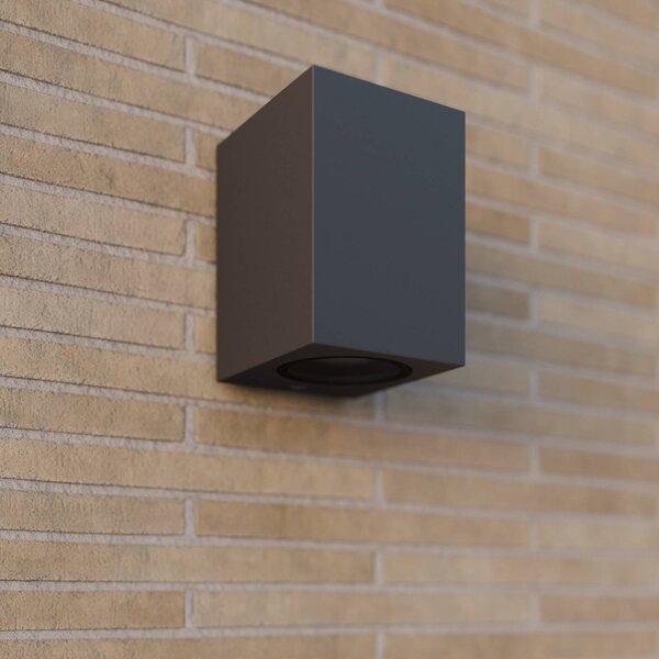 Lucande kültéri fali lámpa Xava, downlight, antracit, GU10, Fekete, Alumínium, Modern
