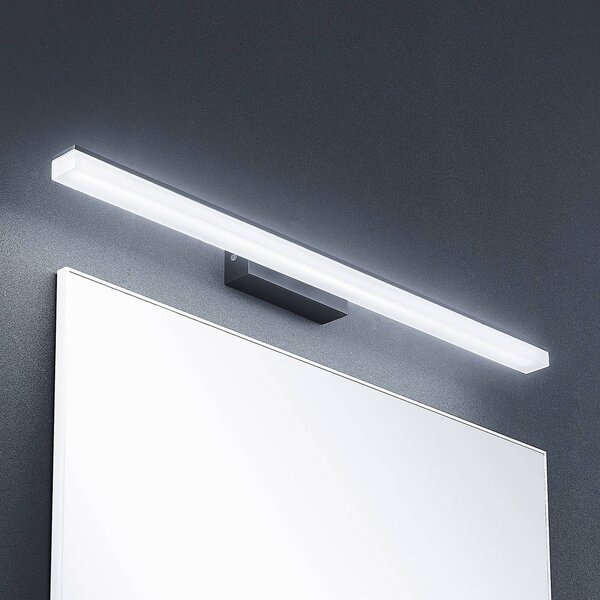 Lucande LED fali lámpa Lisana, vízszintes, 75 cm, IP44, Fekete, Fürdőszoba, fém, Modern