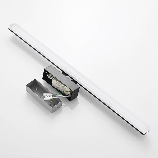Lucande LED fali lámpa Lisana, vízszintes, 75 cm, IP44, Fekete, Fürdőszoba, fém, Modern