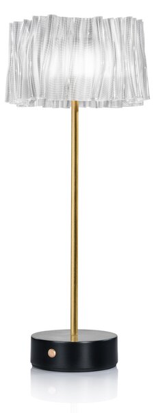 Asztali lámpa Slamp, Accordéon Battery, dimmable, Átlátszó, Nappali, Fém, Dizájn