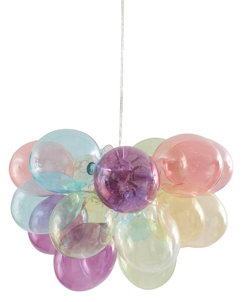 Lucande Diborah lógó világítás, Ø 40 cm, színes, üveg, G9, dimmelhető, Többszínű, Nappali / Étkező, Üveg, Dizájn