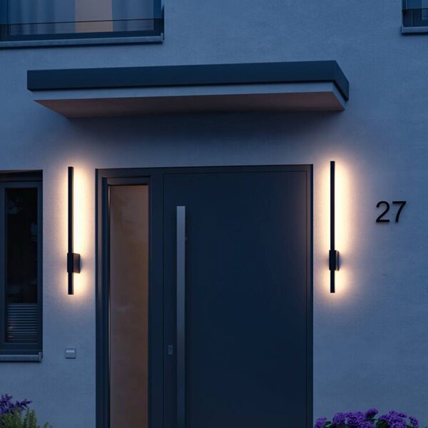 Paulmann Stan LED kültéri fali lámpa 80 cm, Fekete, Alumínium, Modern