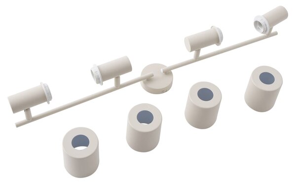 Lindby mennyezeti spotlámpa Ovelia, bézs, 80 cm, 4 lámpás, E27, dimmelhető, Krém / borostyánsárga, Nappali / Étkező, fém, Modern