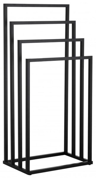 Erga Lonia, négykaros törölközőtartó 45x29x94 cm, matt fekete, ERG-YKA-P.LONIA4-BLK
