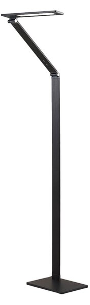 Állólámpa Lucande, Salome, dimmable, Fekete, Dolgozószoba / iroda, Alumínium, Modern