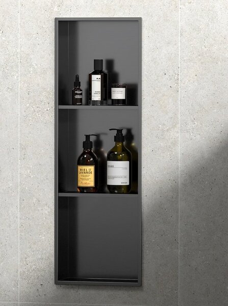 Polysan Polysan, INSERTA falra szerelhető polc, 270x810 mm, rozsdamentes acél, antracit, 1301-27B