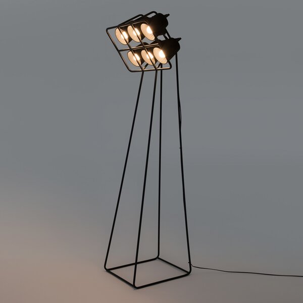 Állólámpa SELETTI, Multilamp, dimmable, Fekete, Nappali, Fém, Dizájn