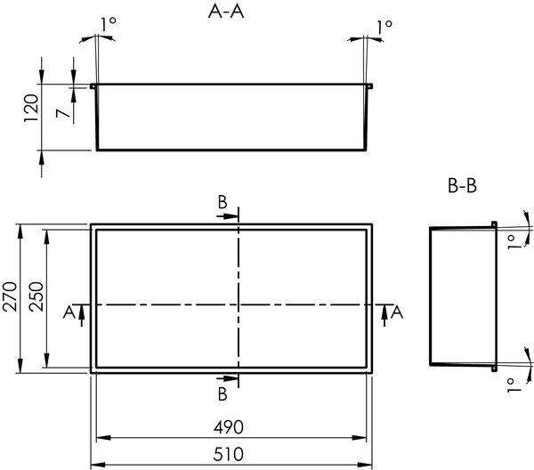 Polysan Polysan, INSERTA falra szerelhető polc, öntött márvány, 510x270mm, fehér, 1301-53