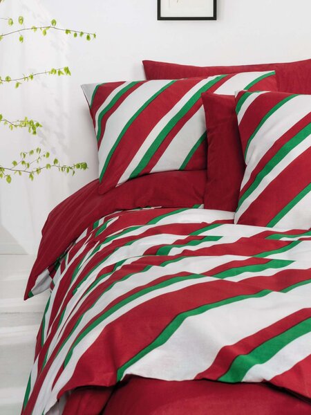 Merry Ranforce dupla ágyneműhuzat garnitúra feszített lepedővel, piros